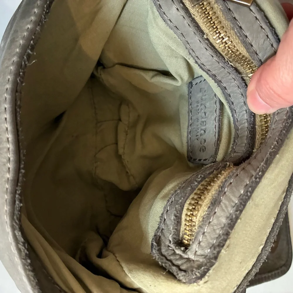 Sundance Italian Leather Studded Crossbody in Olive  Mossy Green NWT - Picture 10 of 11